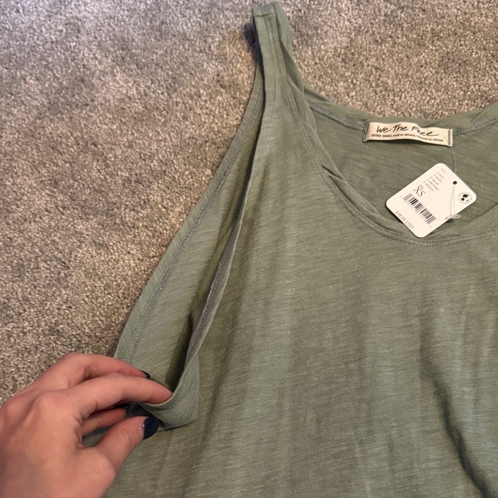 Free People Sage Green Tank Top - Picture 3 of 3